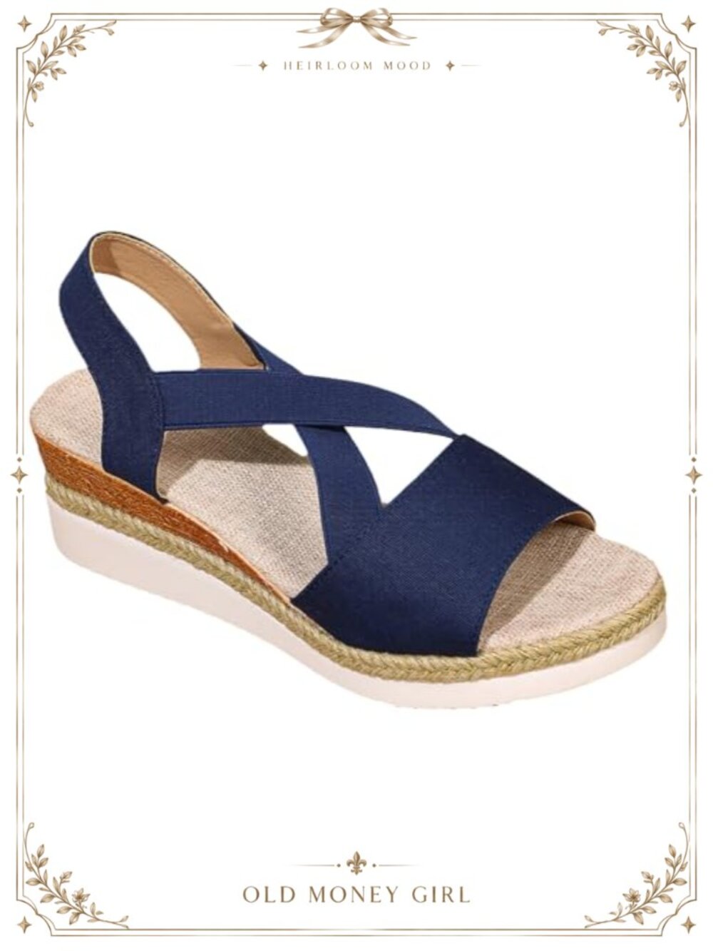 Wedge Sandals for Women Espadrille Platform Ankle Buckle Cross Strap Open Toe